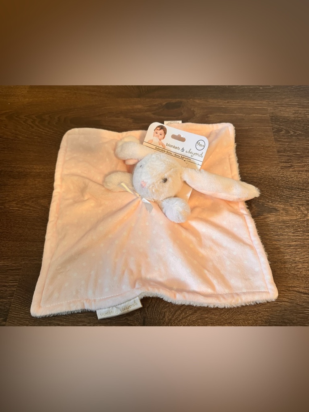 Blankets and Beyond Pink Polka Dot Bunny Rabbit Blanket Security Lovey 14" new
